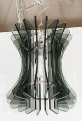 Italian Smoked Glass Pendant Light by Veca