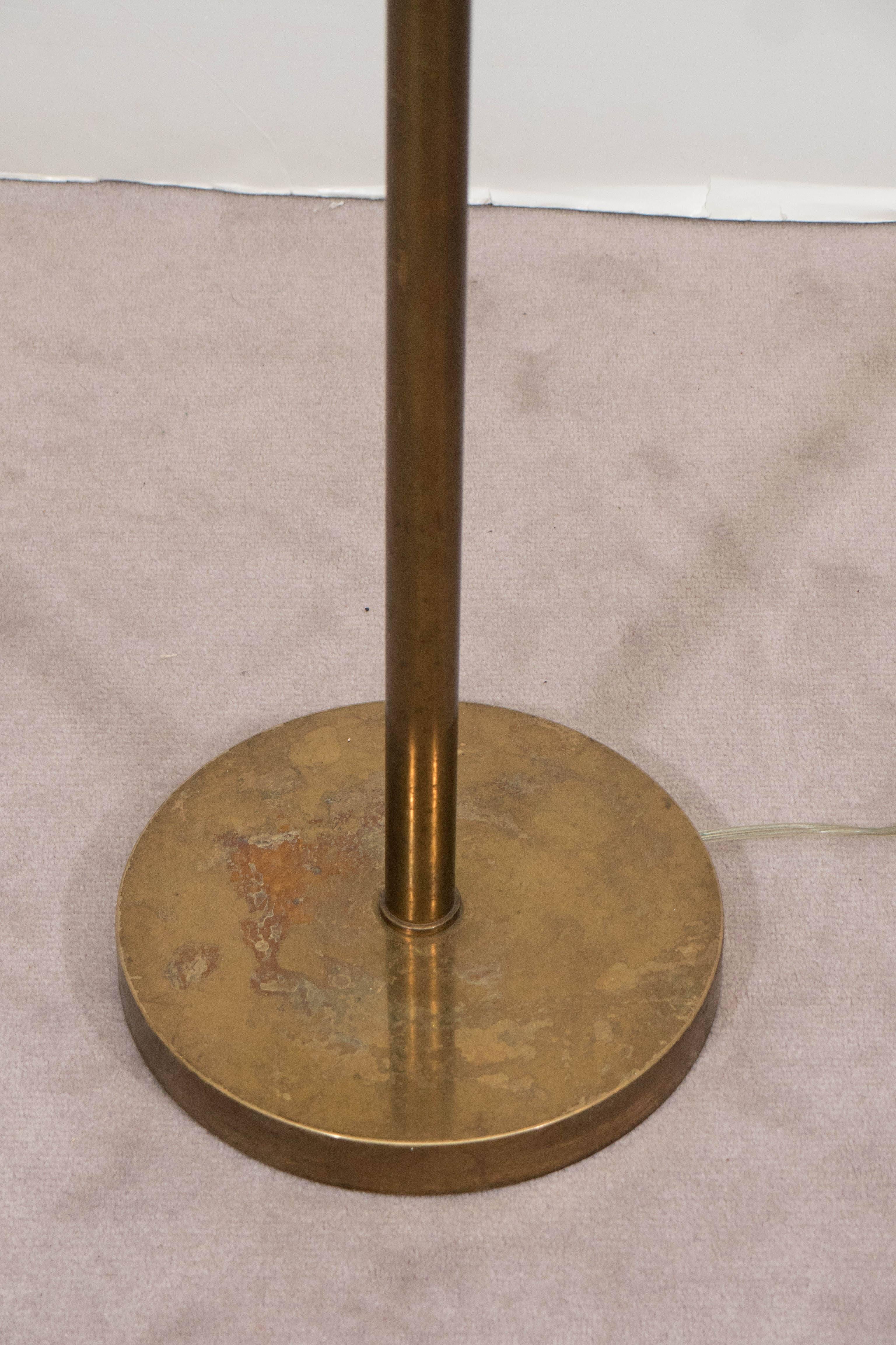 Pharmacy Floor Lamp in Brass In Good Condition In Astoria, NY