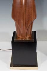 Pair of Laurel Abstract Wooden Table Lamps