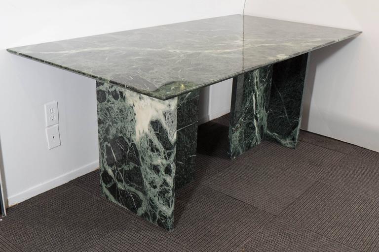 Italian Green Marble Dining and Conference Table at 1stDibs green