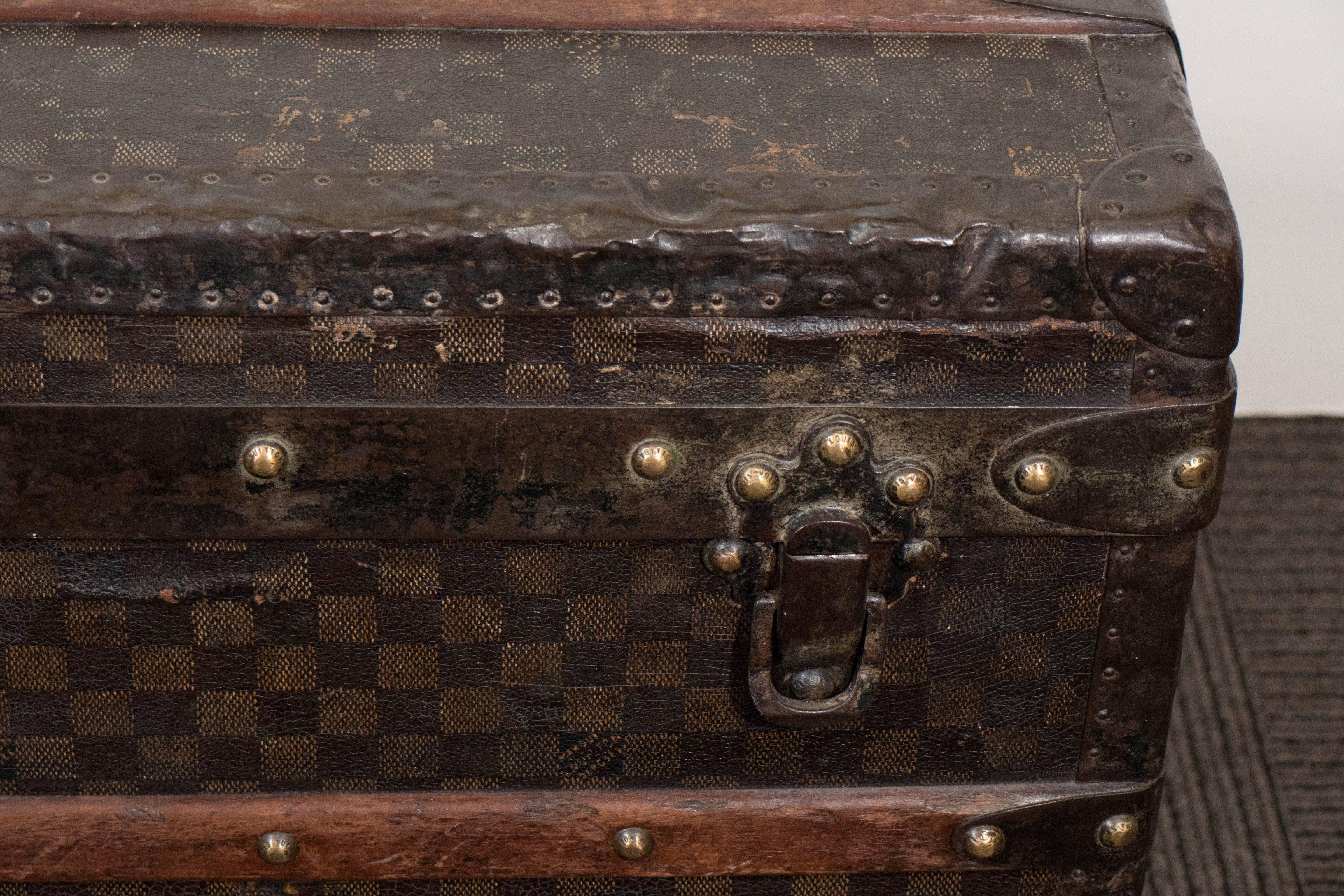 Louis Vuitton Damier Canvas Steamer Trunk In Good Condition In New York, NY