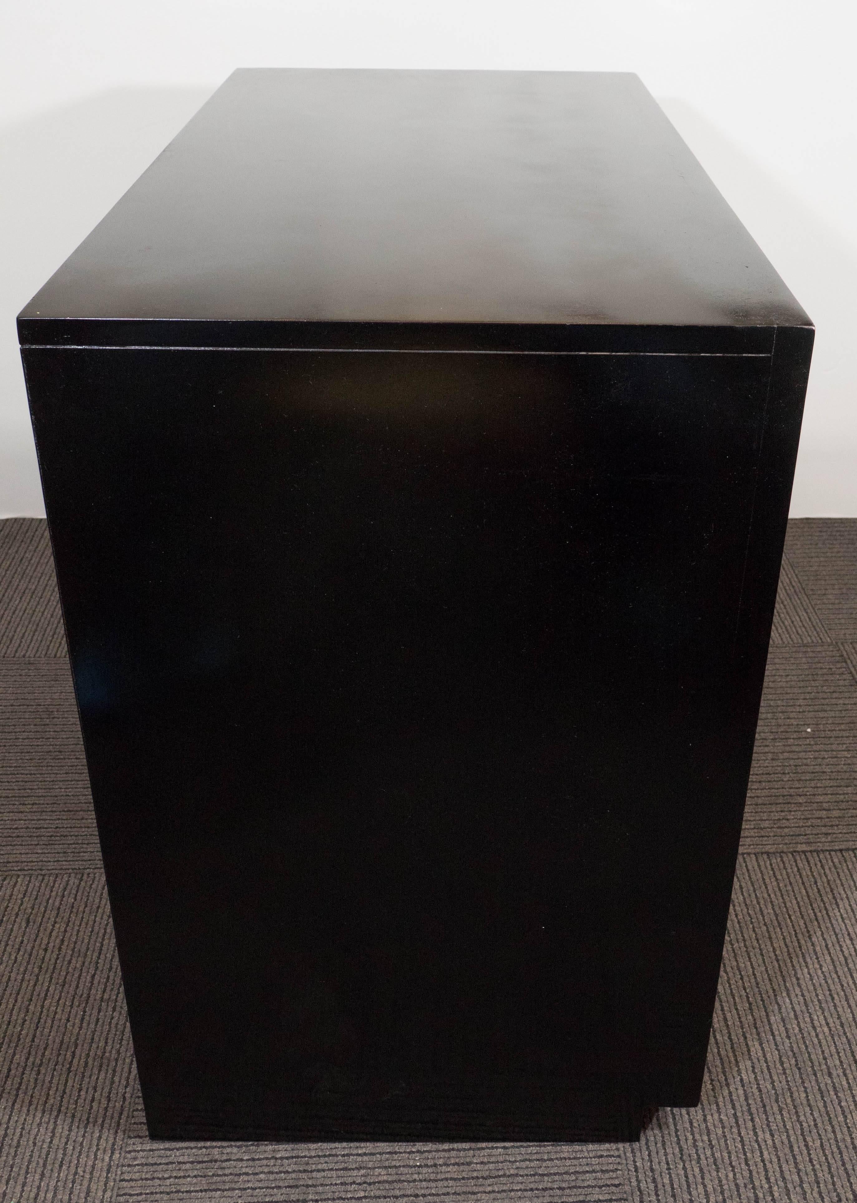 Mid-20th Century Pair of Dorothy Draper Black Lacquer Espana Chests