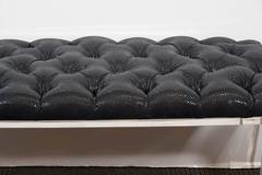 Lucite Waterfall Bench with Faux Snakeskin Patterned Seat