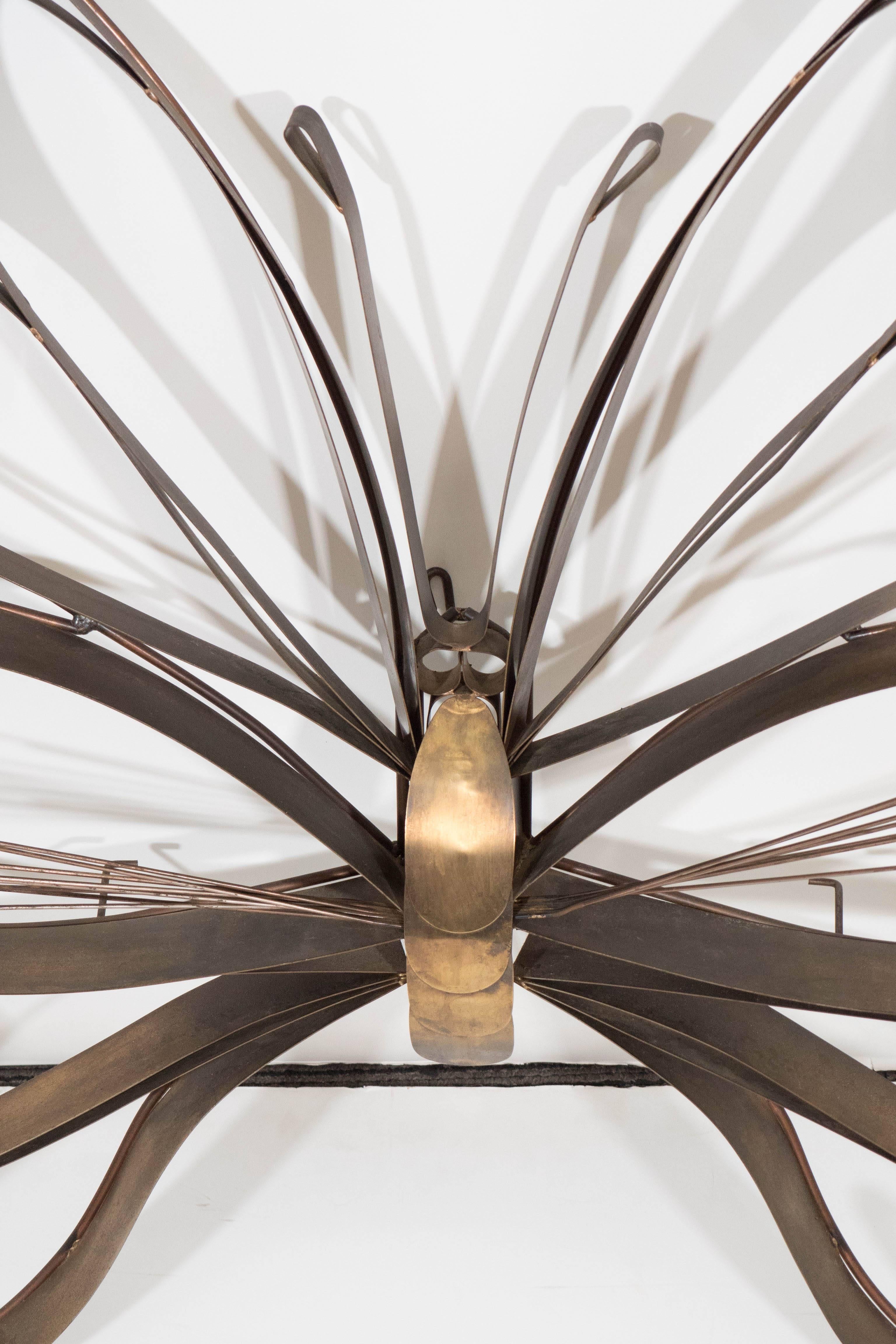 Brass Curtis Jere Butterfly Wall Sculpture, Signed and Dated 1978