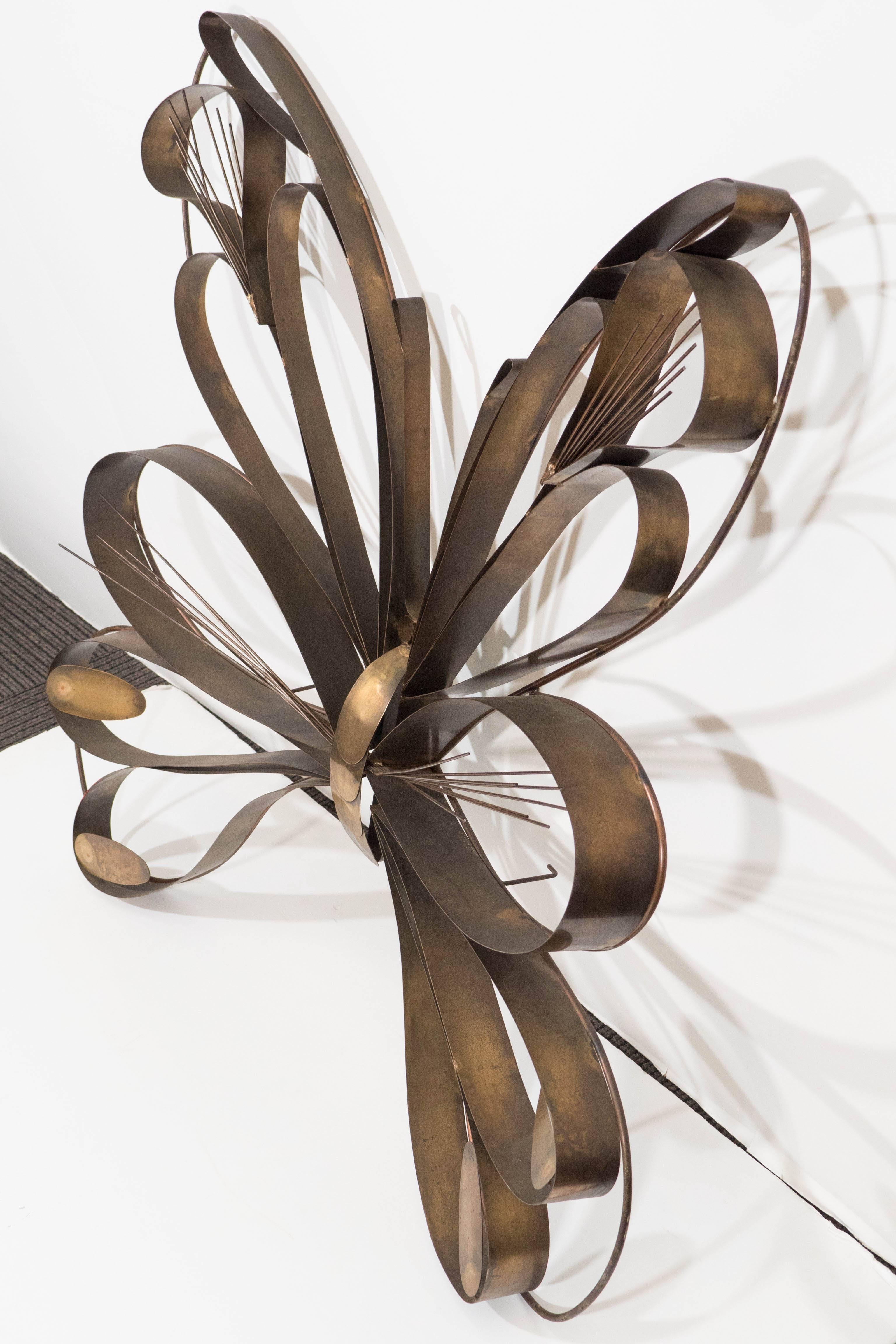 Curtis Jere Butterfly Wall Sculpture, Signed and Dated 1978 1