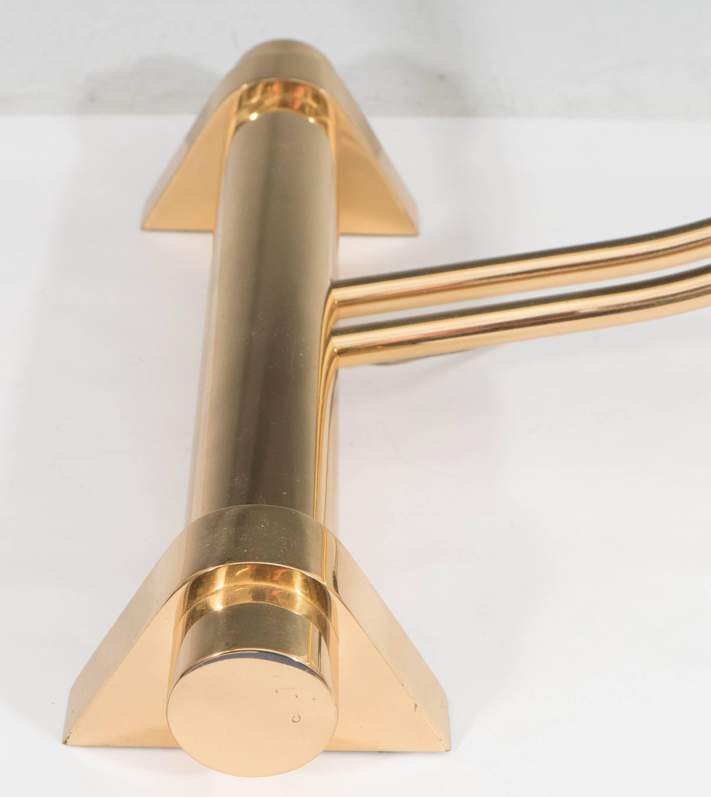 Casella Lighting Tubular Desk Lamp in Brass 2