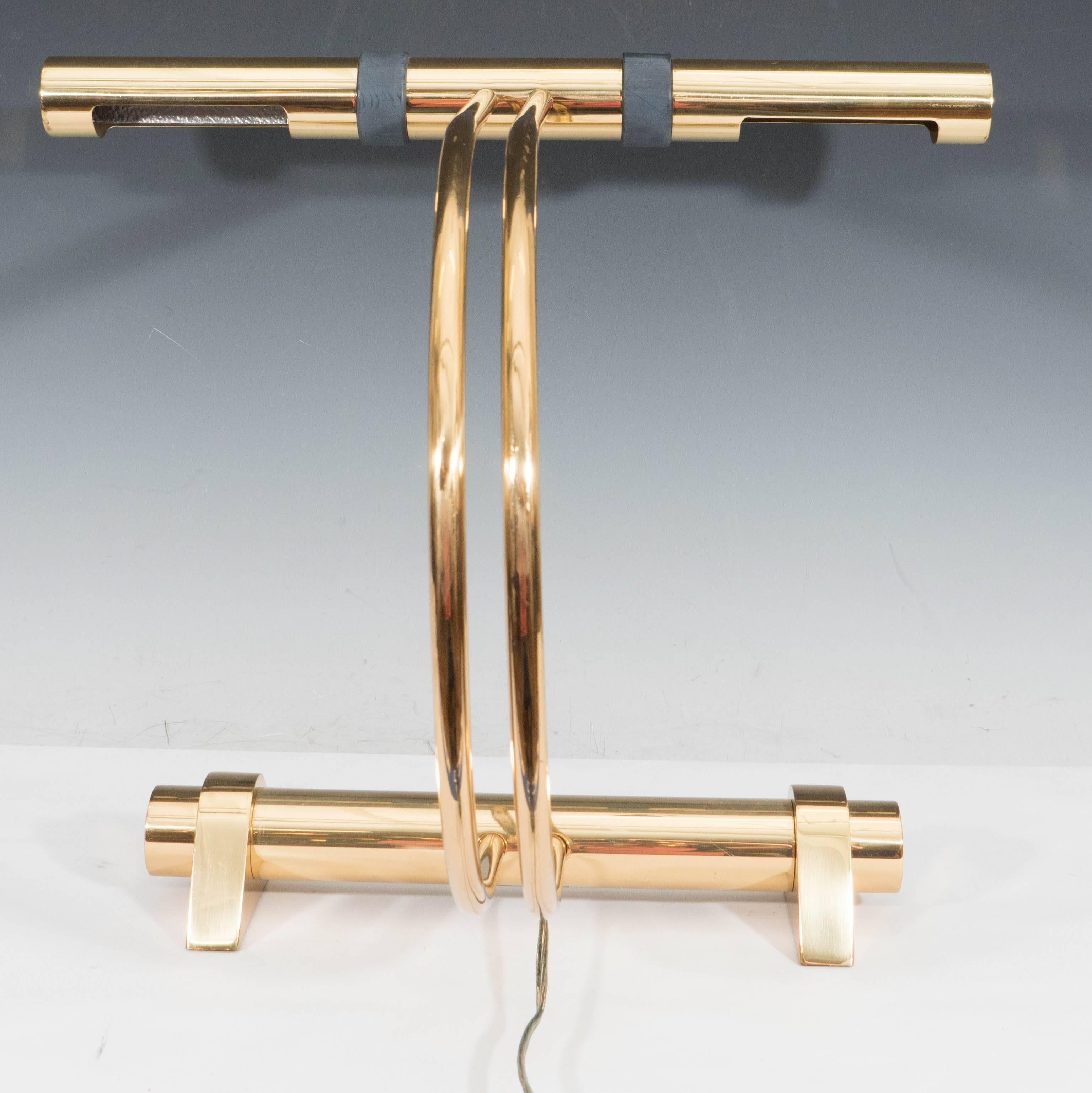 Casella Lighting Tubular Desk Lamp in Brass 3