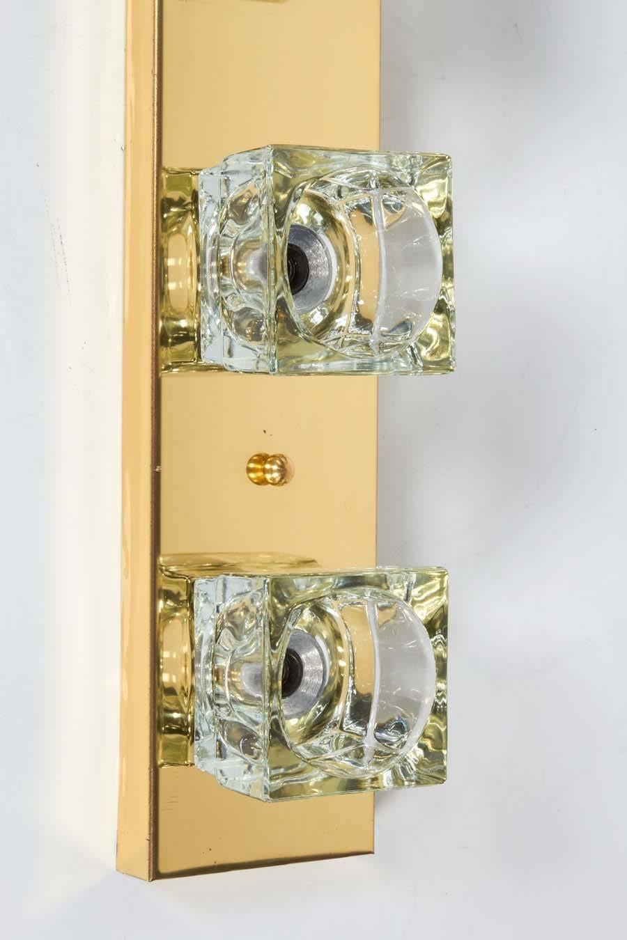Mid-Century Modern Brass Vanity Light Sconce by Gaetano Sciolari 2