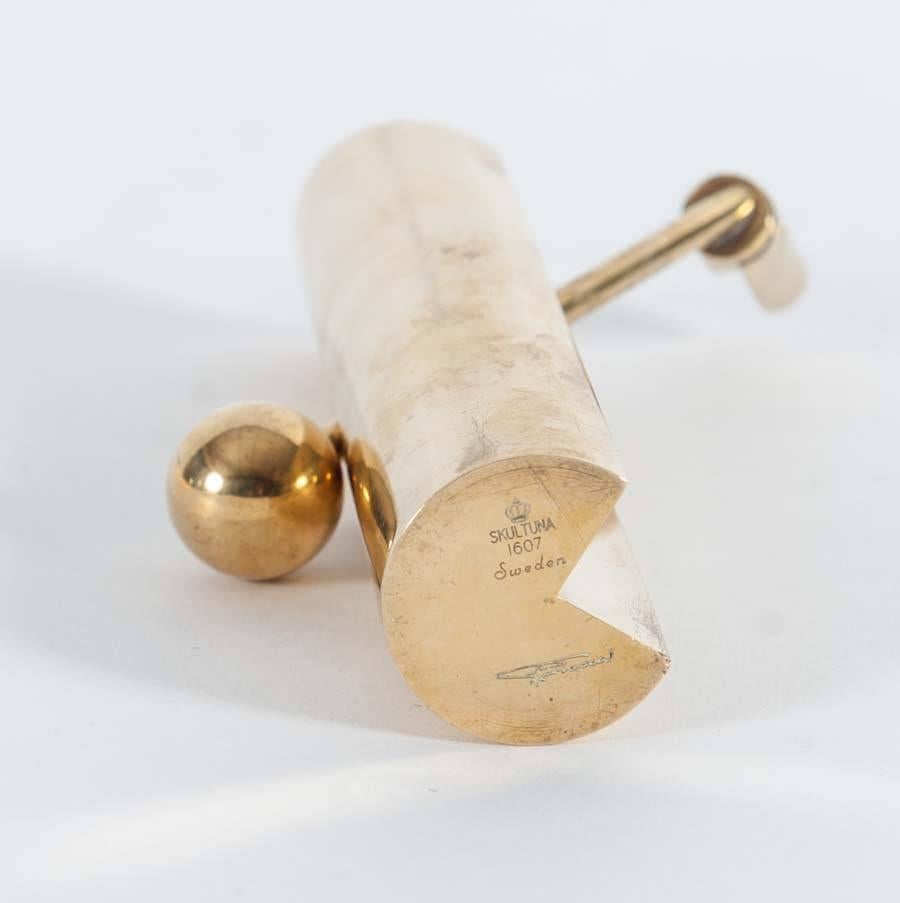 Pierre Forssell Brass Candle Holder Designed for Skultuna 1