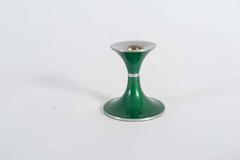 Mid-Century Modern Pair of Green Candlesticks Made of Aluminum by Emalox Norway