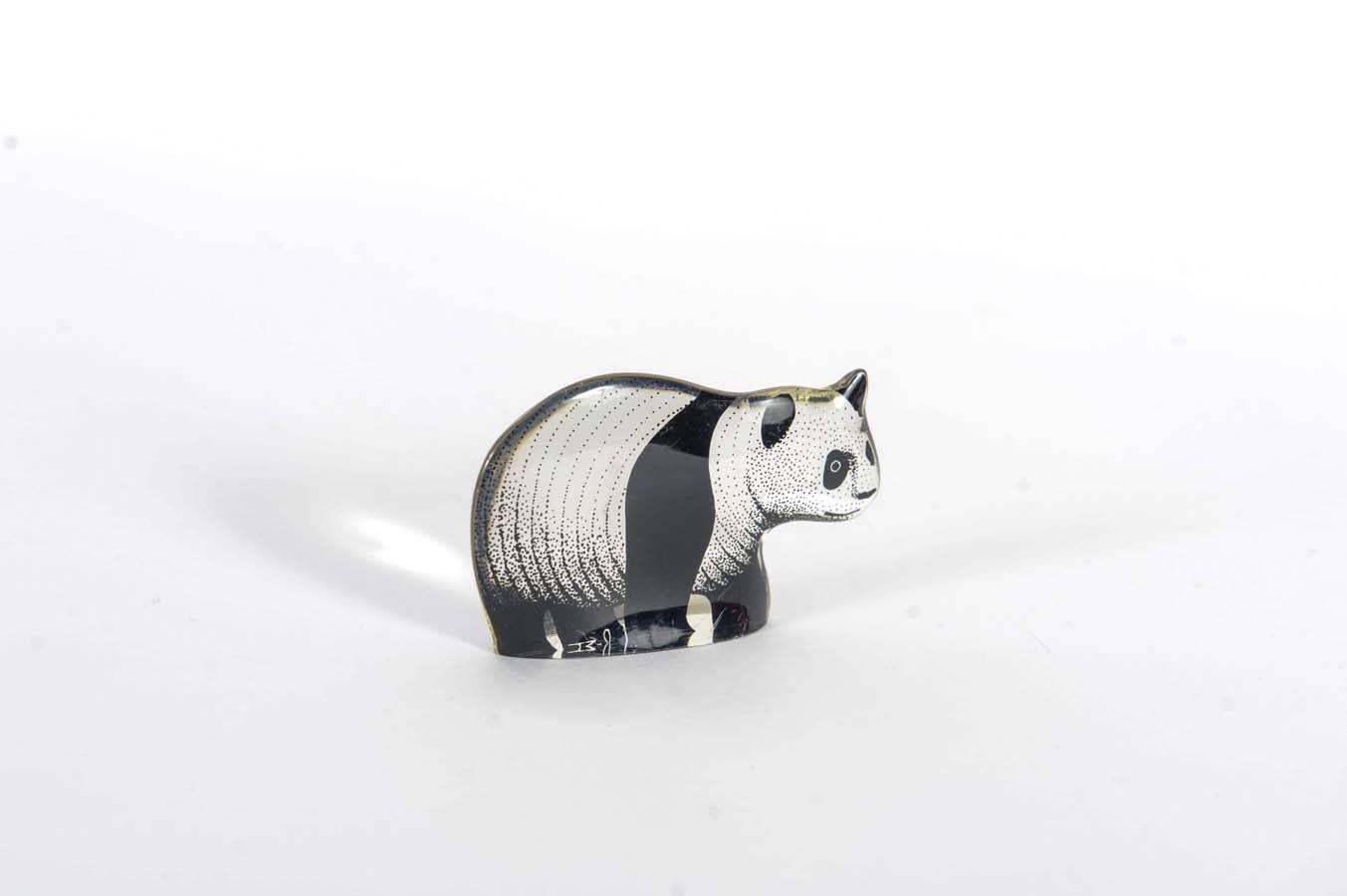 Mid-Century Modern Adorable Panda Twins Made of Lucite by Abraham Palatnik For Sale