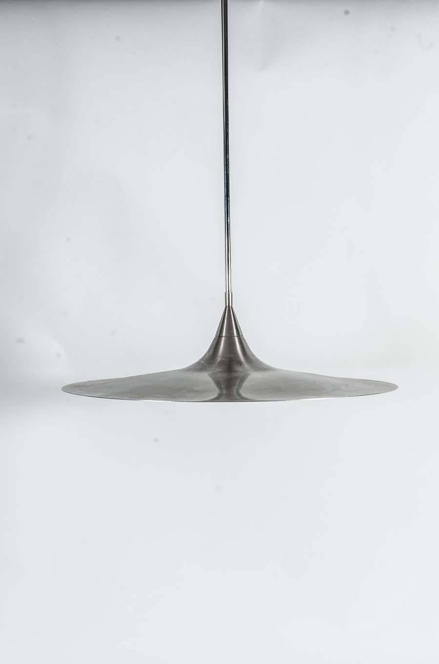 Late 20th Century Sleek Stainless Steel Pendant by Dutch Designer Harco Loor For Sale