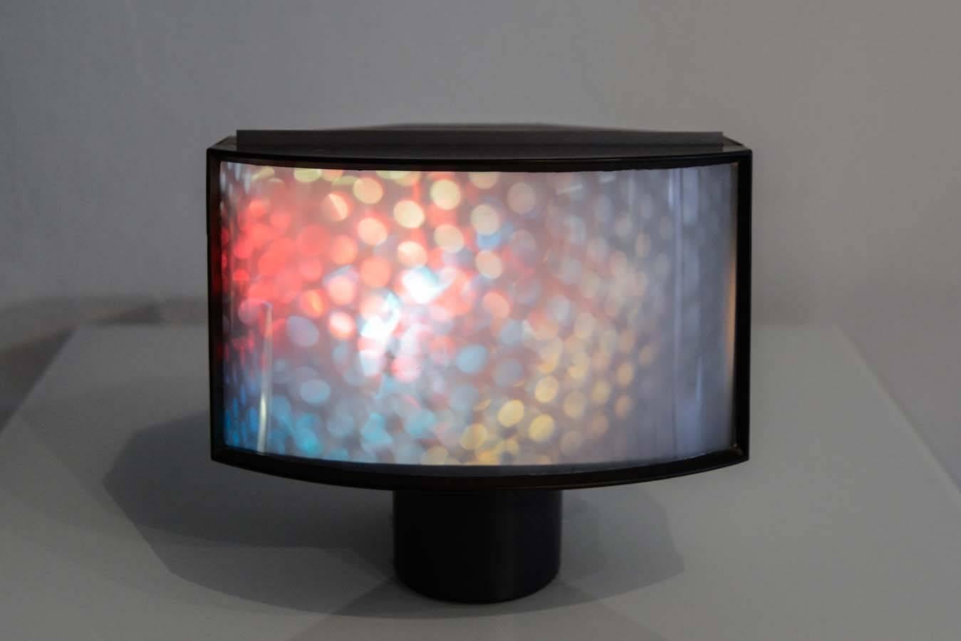 Nicolas Schöffer (1912-1992), 
Lumino, 1968. 
Plexiglass, lamp and electric motor.
A rare multiple by Schöffer that was produced by Philips. In prefect condition. A similar work was recently exhibited at the Prada Foundation in Venice as part of