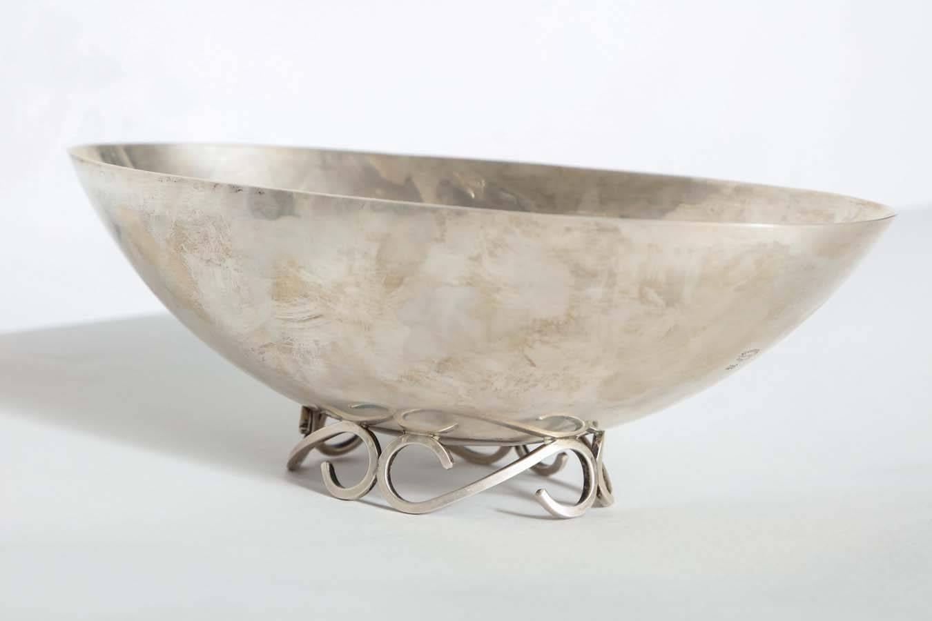 A fabulous Mid-Century Modernist bowl by Sciarotta with early mark on stylized foot.