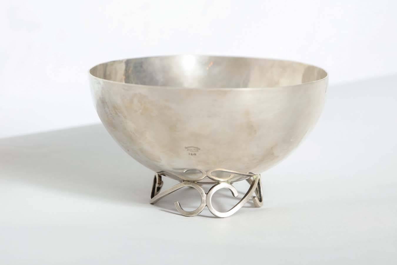 Mid-Century Modern Sterling Silver Modernist Bowl by Sciarotta For Sale