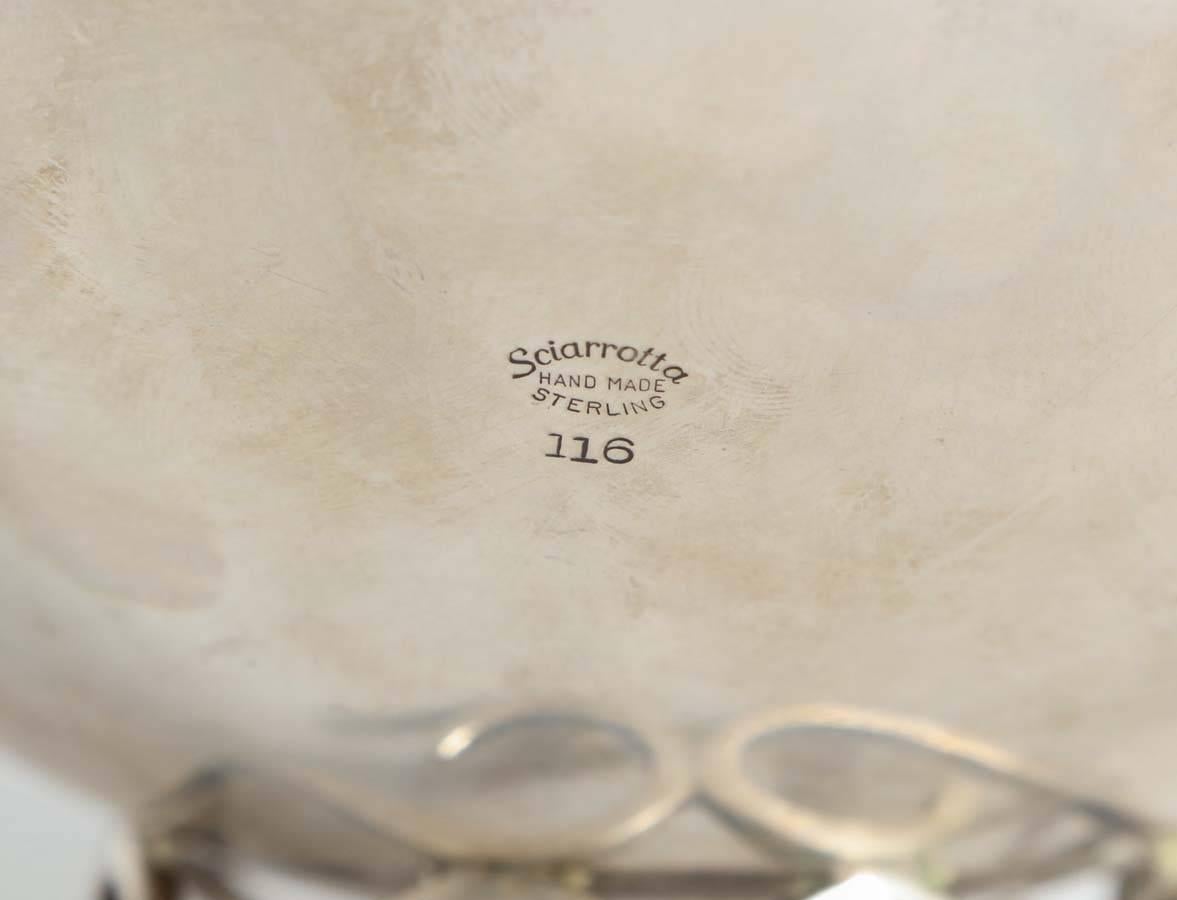American Sterling Silver Modernist Bowl by Sciarotta For Sale