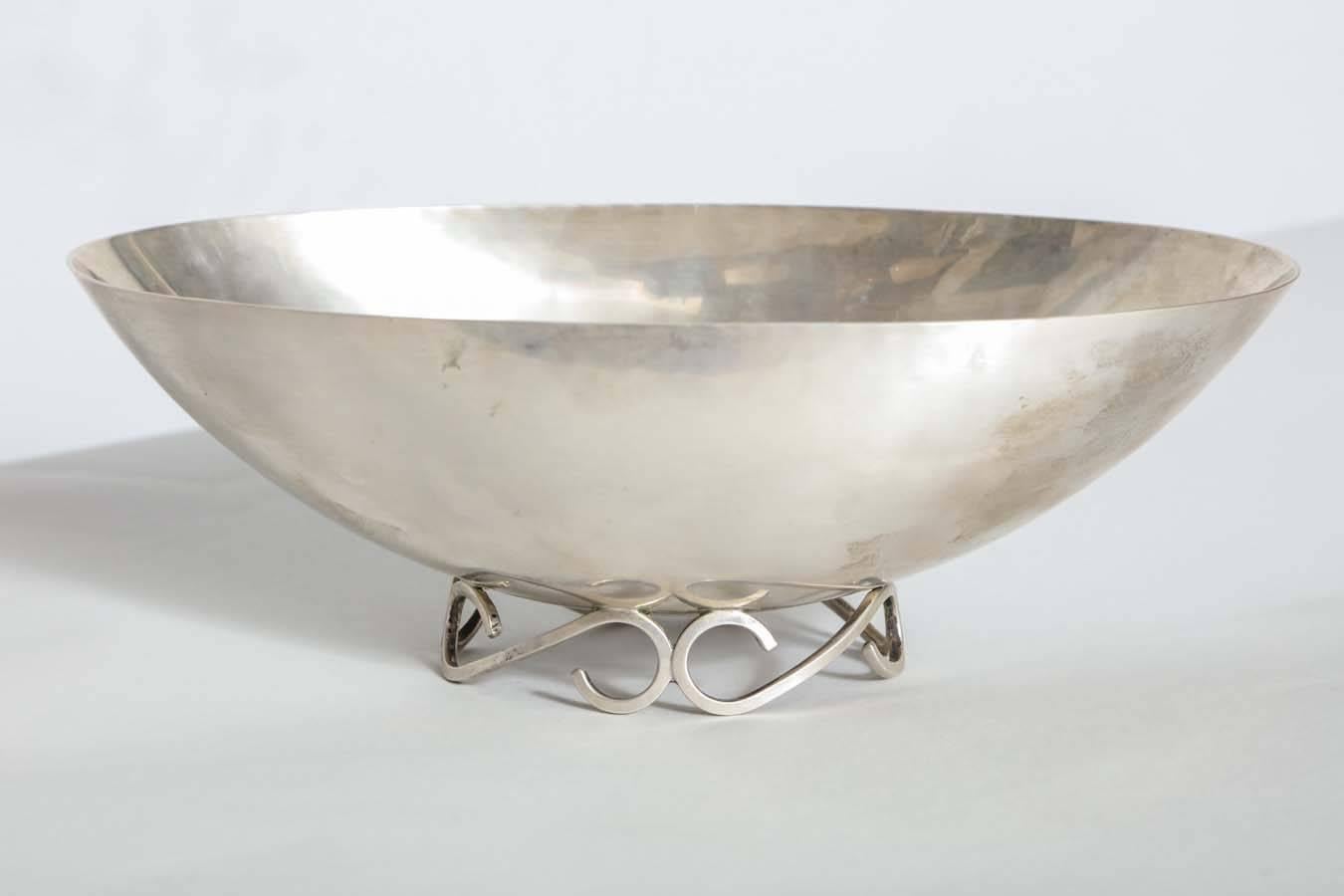 Sterling Silver Modernist Bowl by Sciarotta In Good Condition For Sale In New York, NY