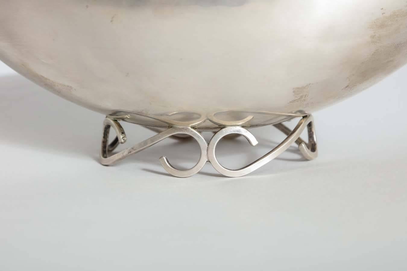 Mid-20th Century Sterling Silver Modernist Bowl by Sciarotta For Sale
