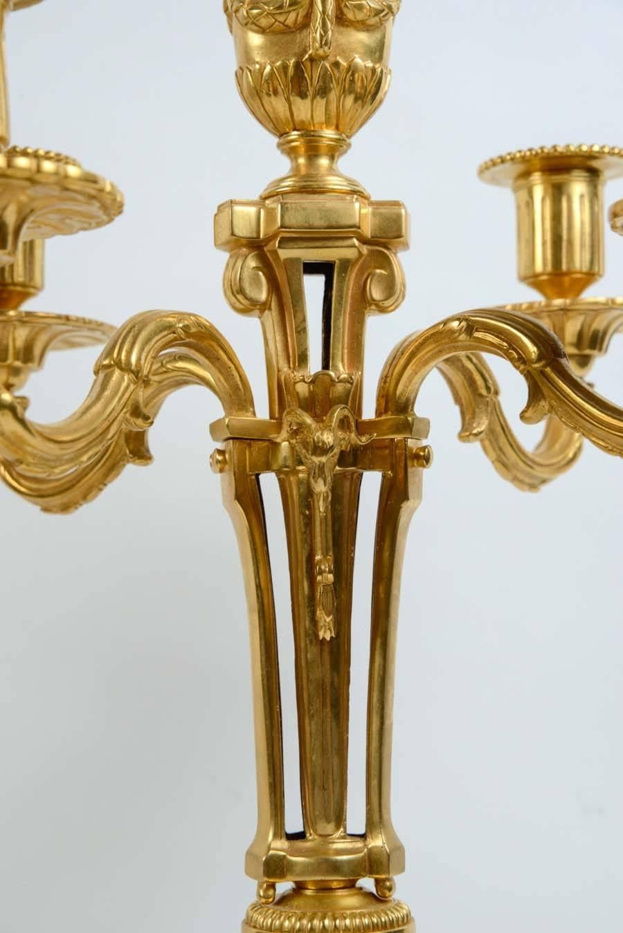 19th Century Pair of Bronze Candelabra in Louis XVI Style For Sale