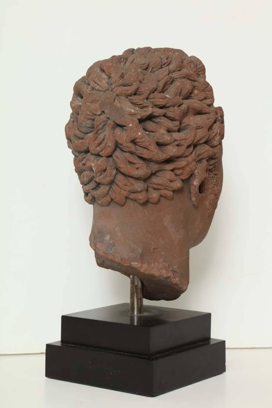 Early 19th Century Continental Carved Red Stone Bust For Sale 1