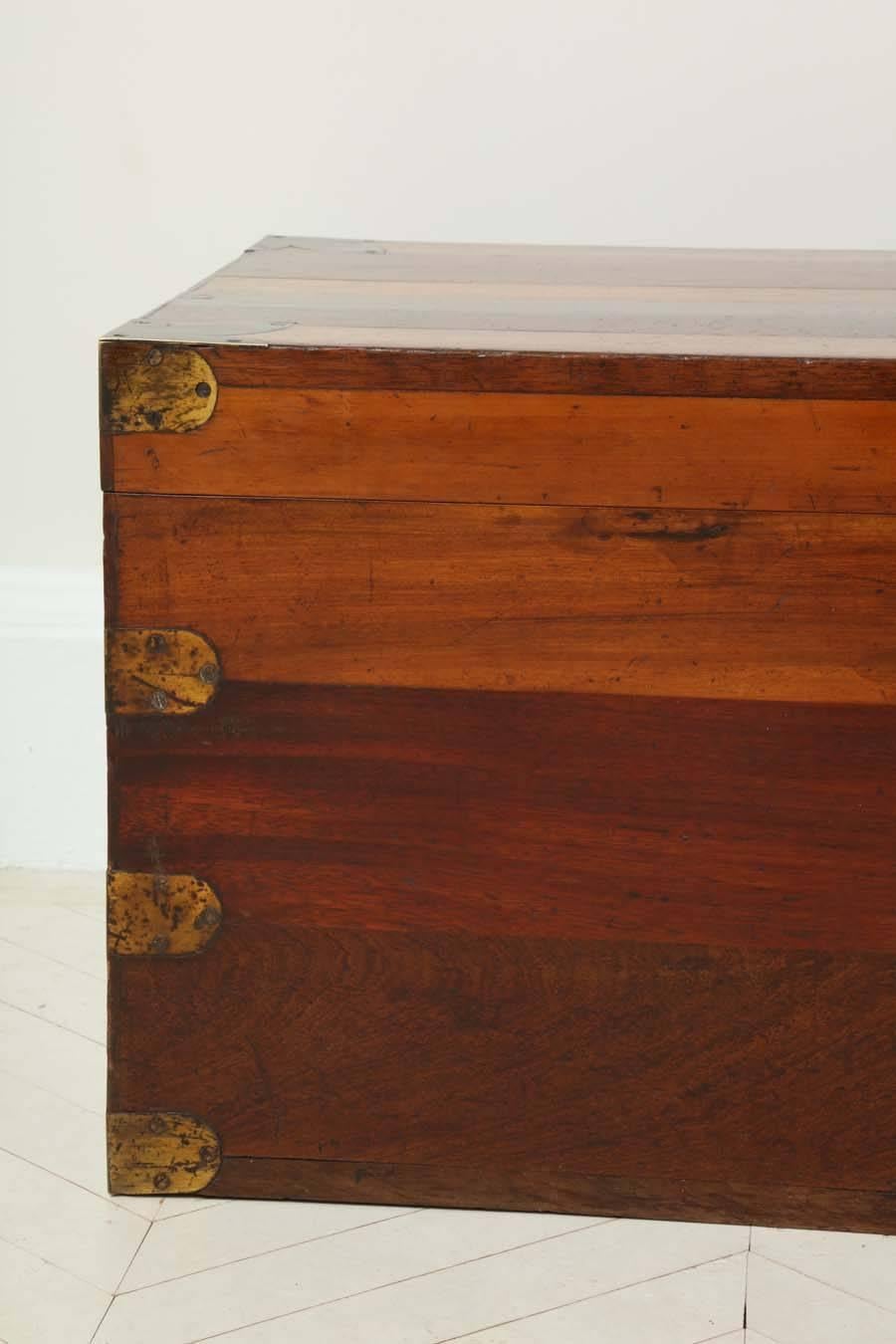 Spanish Colonial 19th Century Portuguese Specimen Wood Travelling Chest For Sale