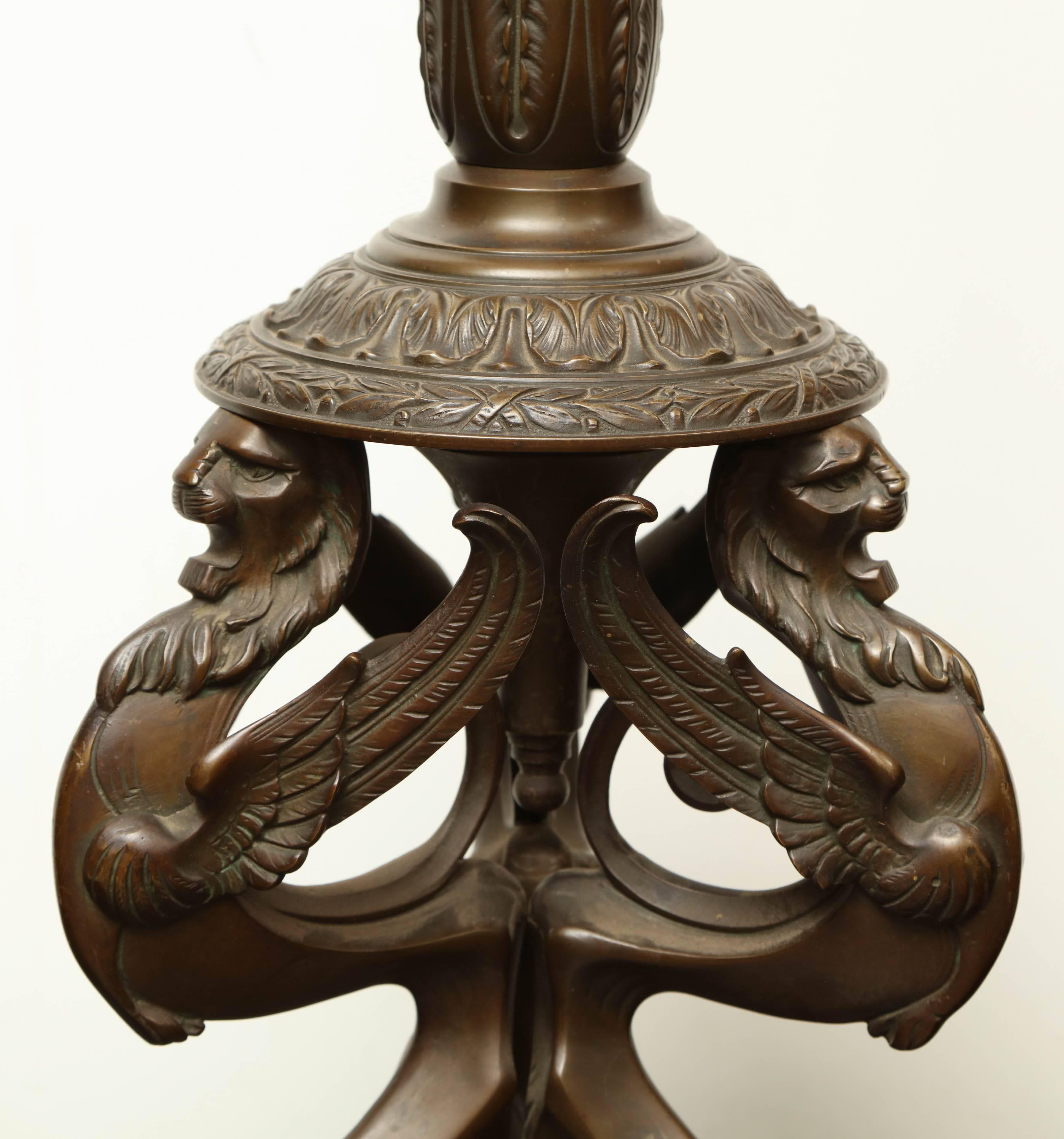 20th Century Napoleon III Bronze Standing Lamp, circa 1900