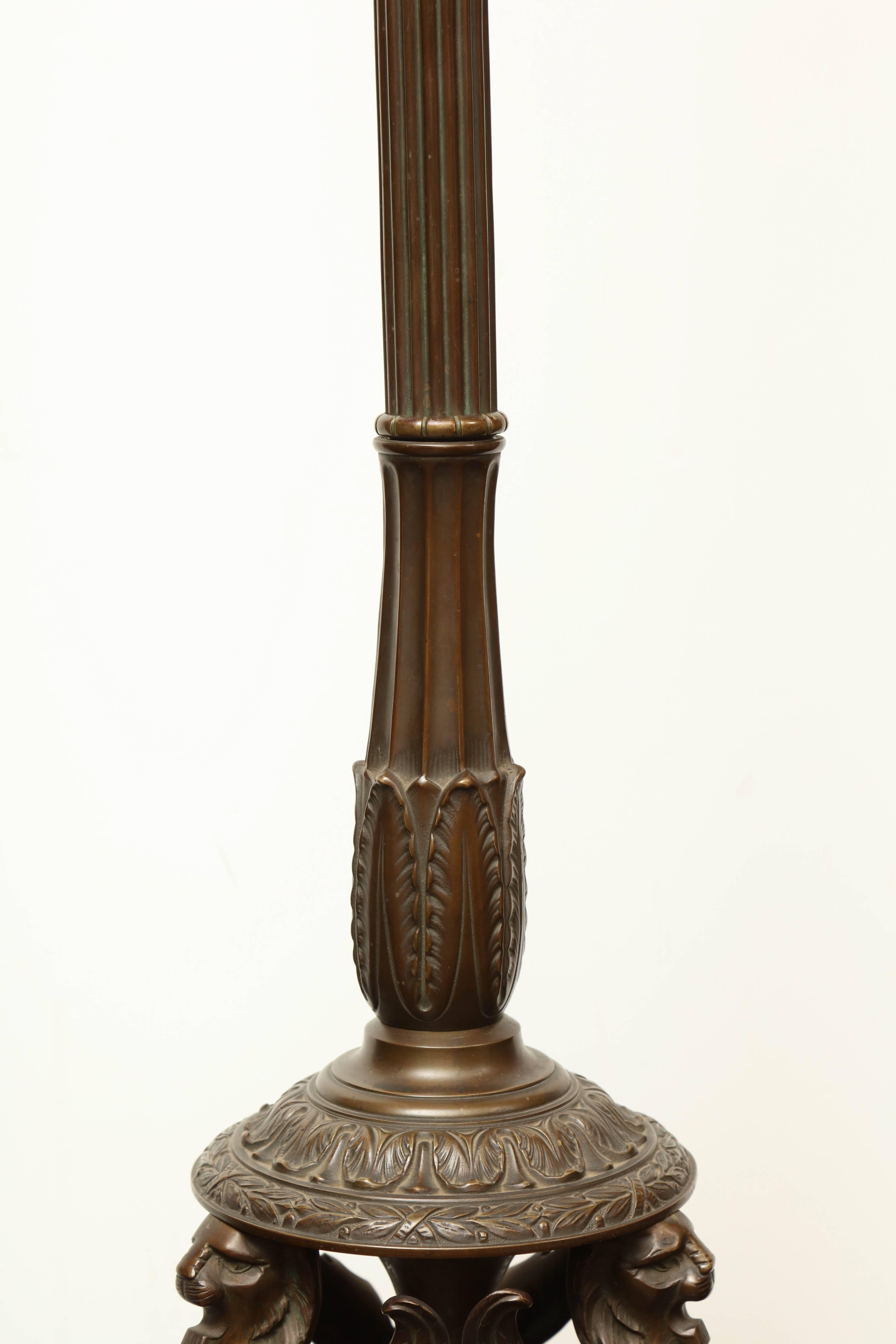 Napoleon III Bronze Standing Lamp, circa 1900 1