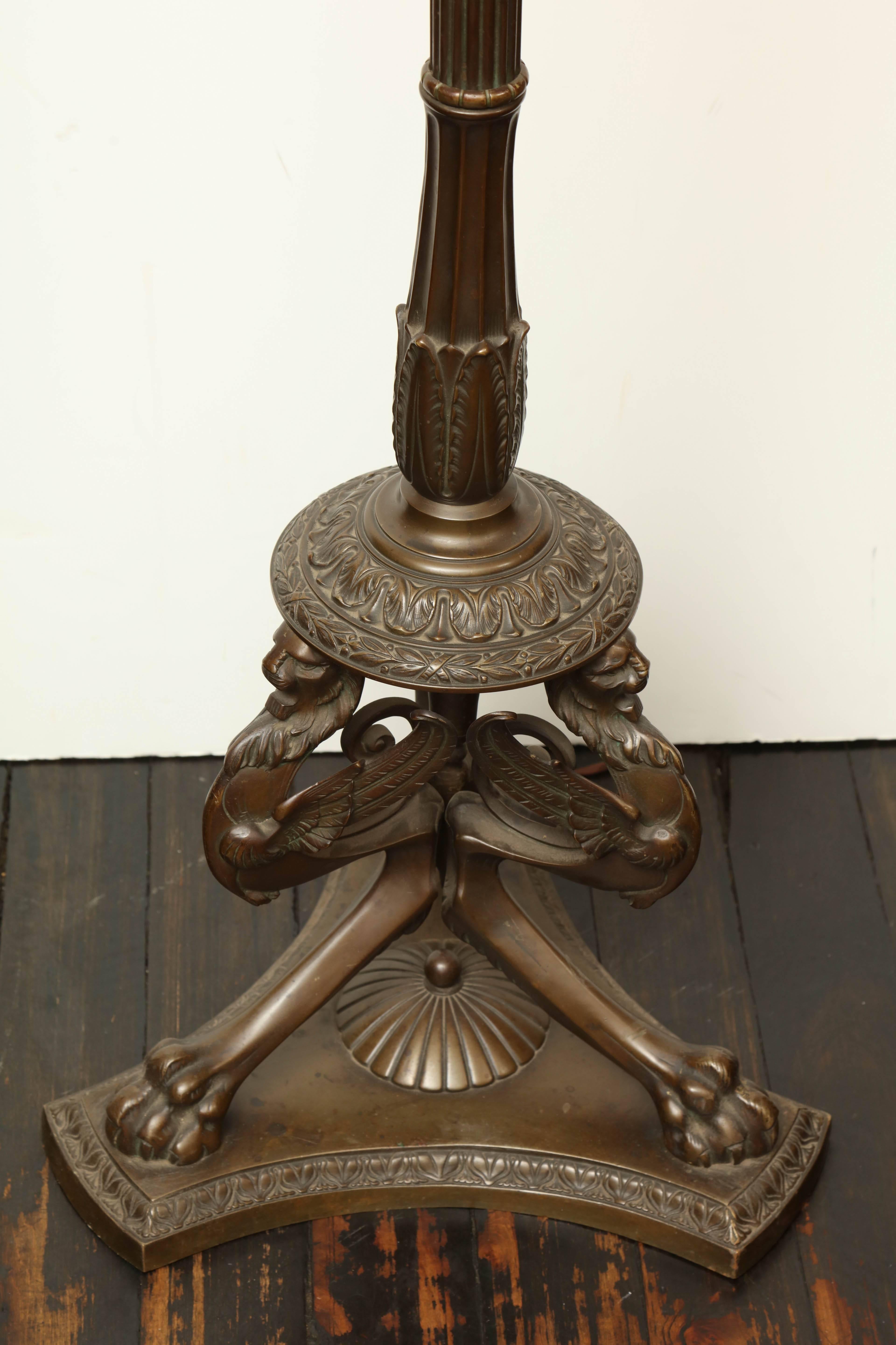 Napoleon III Bronze Standing Lamp, circa 1900 3