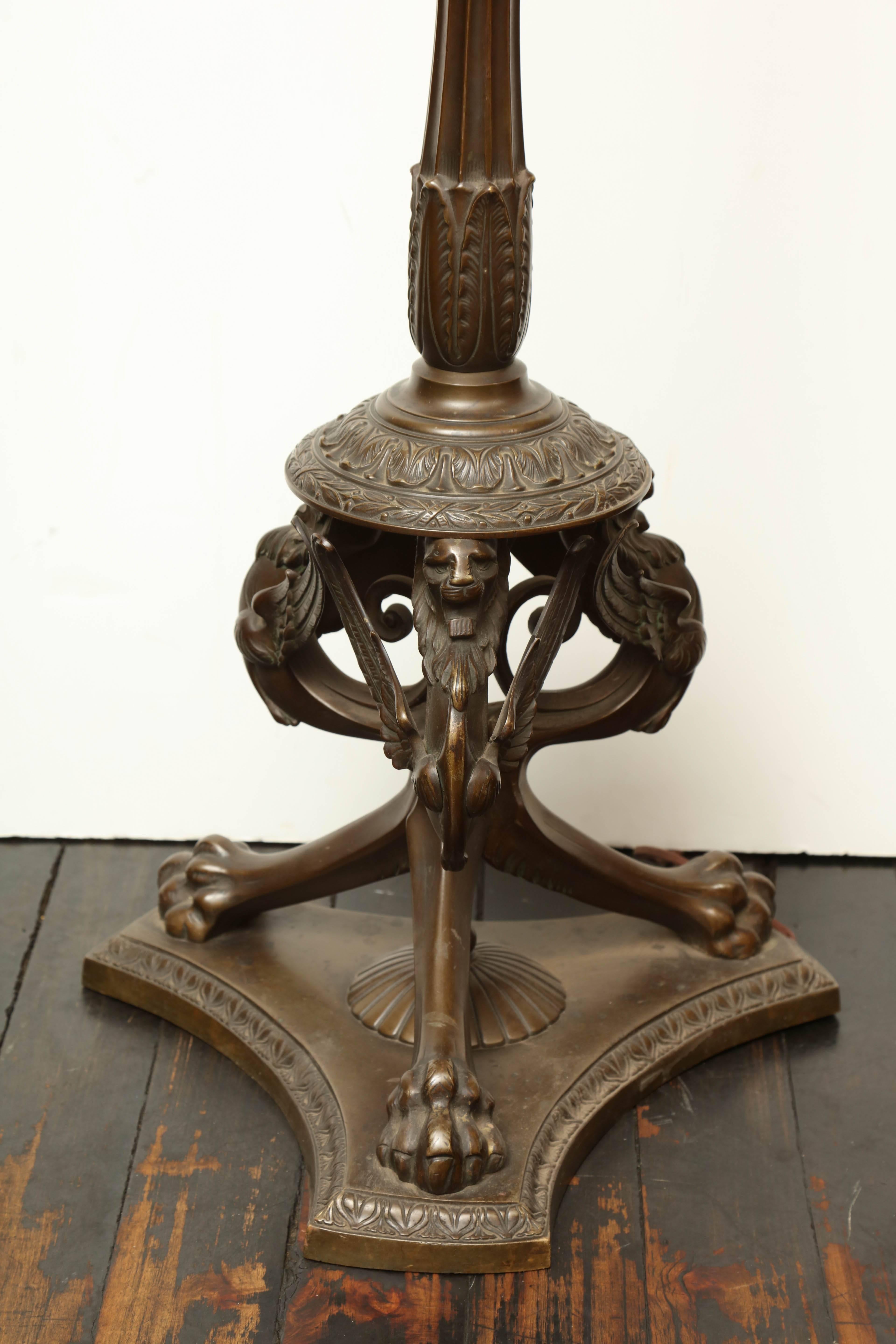 Napoleon III Bronze Standing Lamp, circa 1900 4