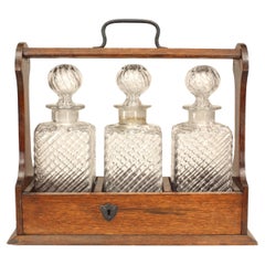 French Victorian Oak Tantalus Set