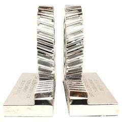 Pair of Mid-Century Chrome Gear Bookends
