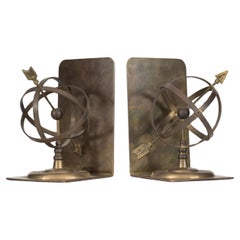 Pairs of Vintage Brass Armillary Sphere Bookends