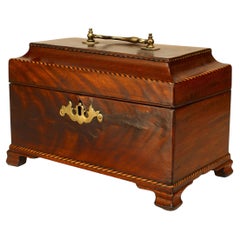 English Georgian Mahogany Tea Caddy Box