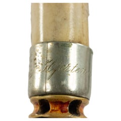 Bastón Victoriano Inglés de Hueso, Cuerno y Plata