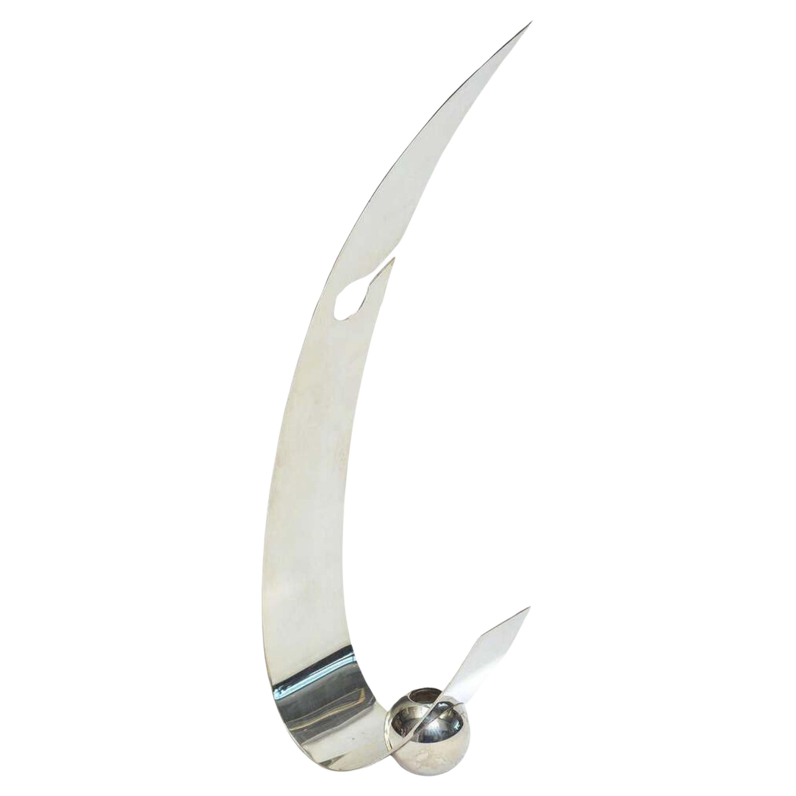 Portacandele ad arco moderno americano A. Silver Plate