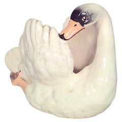 French Victorian White Porcelain Swan Centerpiece