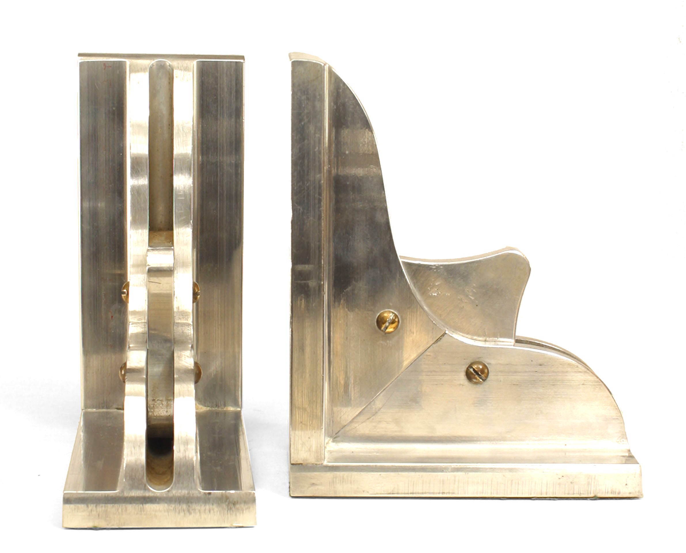 Pair of American Mid-Century Modern Aluminum Bookends