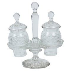 English Victorian Cut Crystal Cruet Set