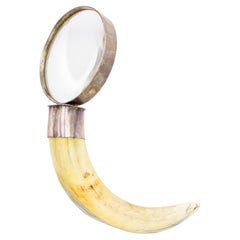 English Victorian Boar's Tooth Magnifying Glass