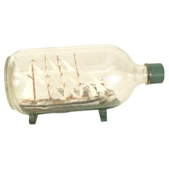 Antique American Victorian Ship and Lighthouse in Bottle, Circa 1890