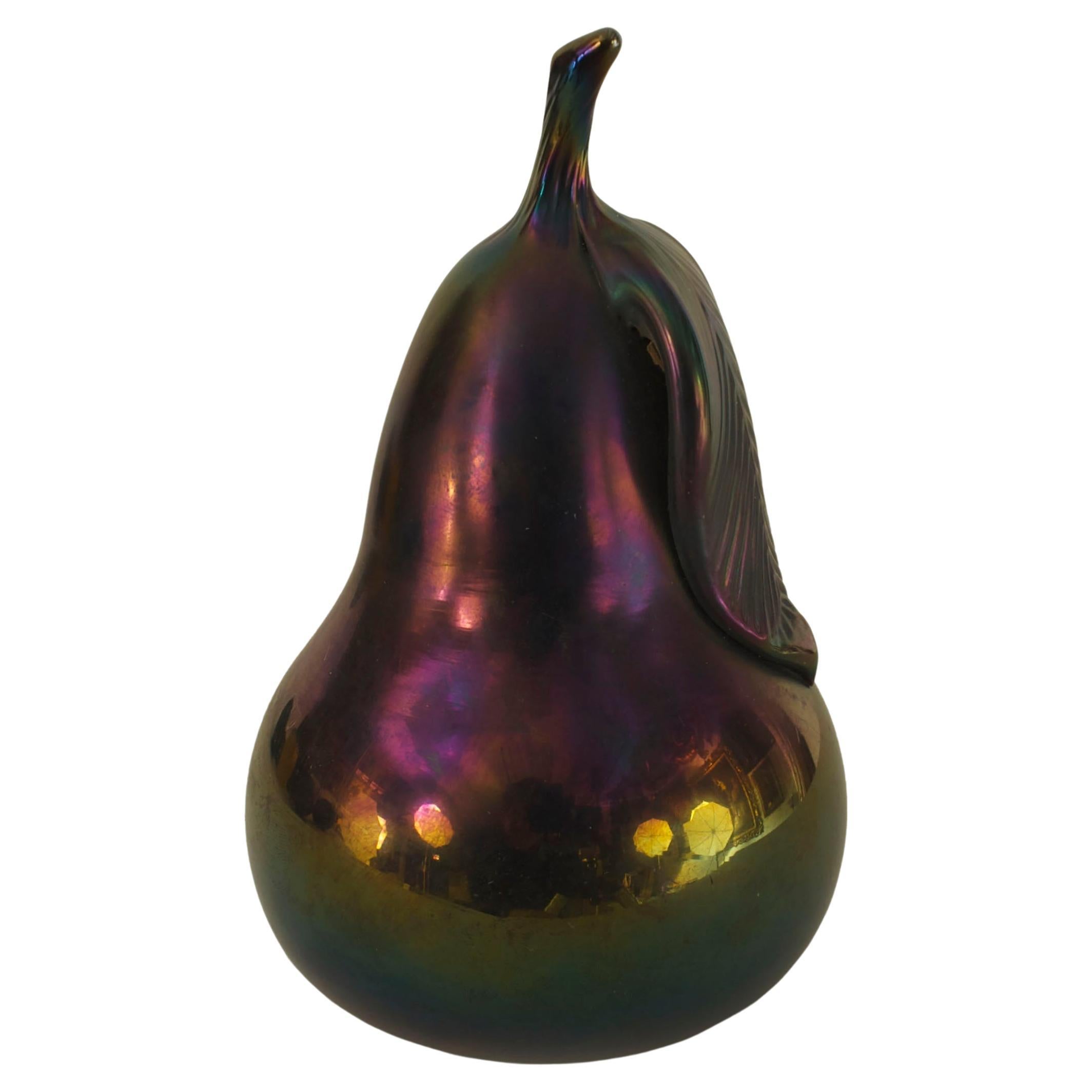 Mid-Century Italian Opalescent Blue Glass Fruits and Vegetables For Sale