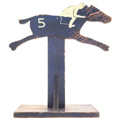 Hand-Painted Wood Sculpture of Horse Rider, USA, 20th Century