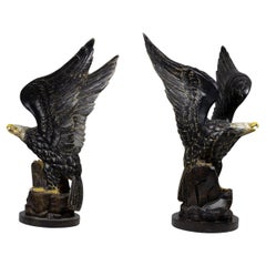 Pair of American Federal-Style Carved Bald Eagle Sculptures