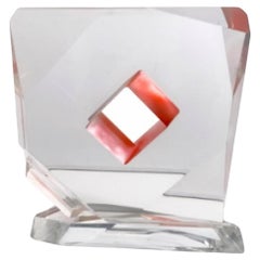 Abstrakte Lucite-Skulptur von Les Prismatiques aus der Mitte des Jahrhunderts