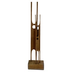Modern Hand Carved Wood Sculpture