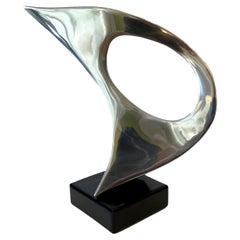Sculpture moderne en chrome avec base en métal, Jack Arnold