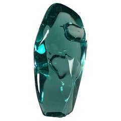 Scultura moderna italiana in vetro verde