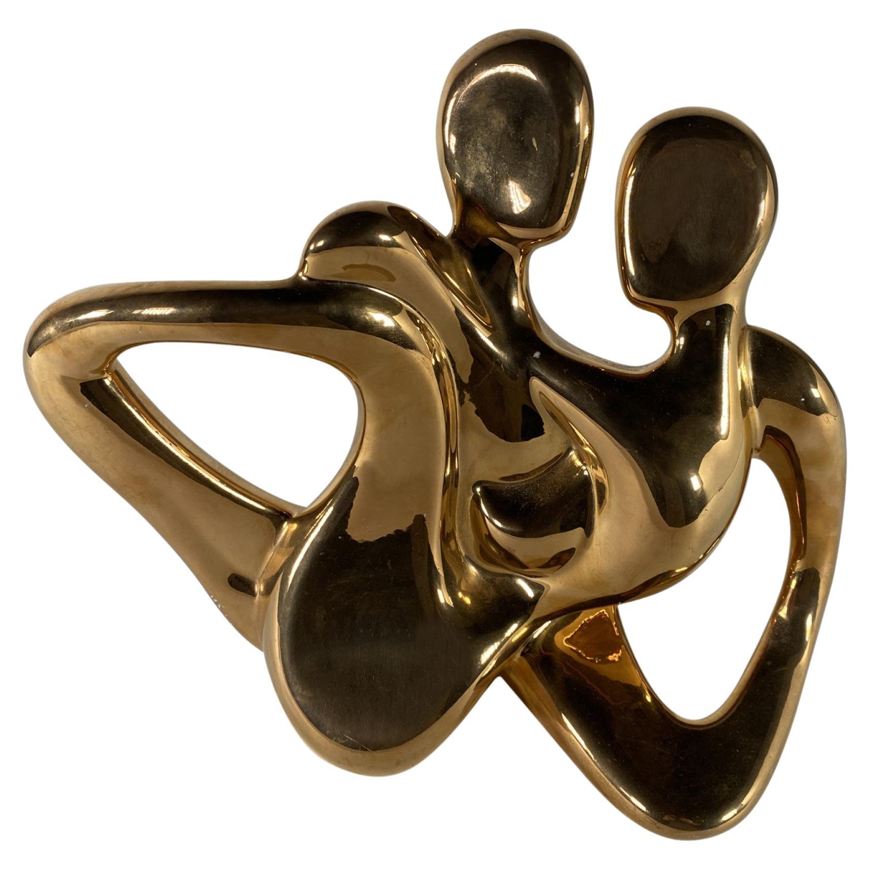 Ceramica moderna americana smalto oro "Coppia intrecciata", Jaru