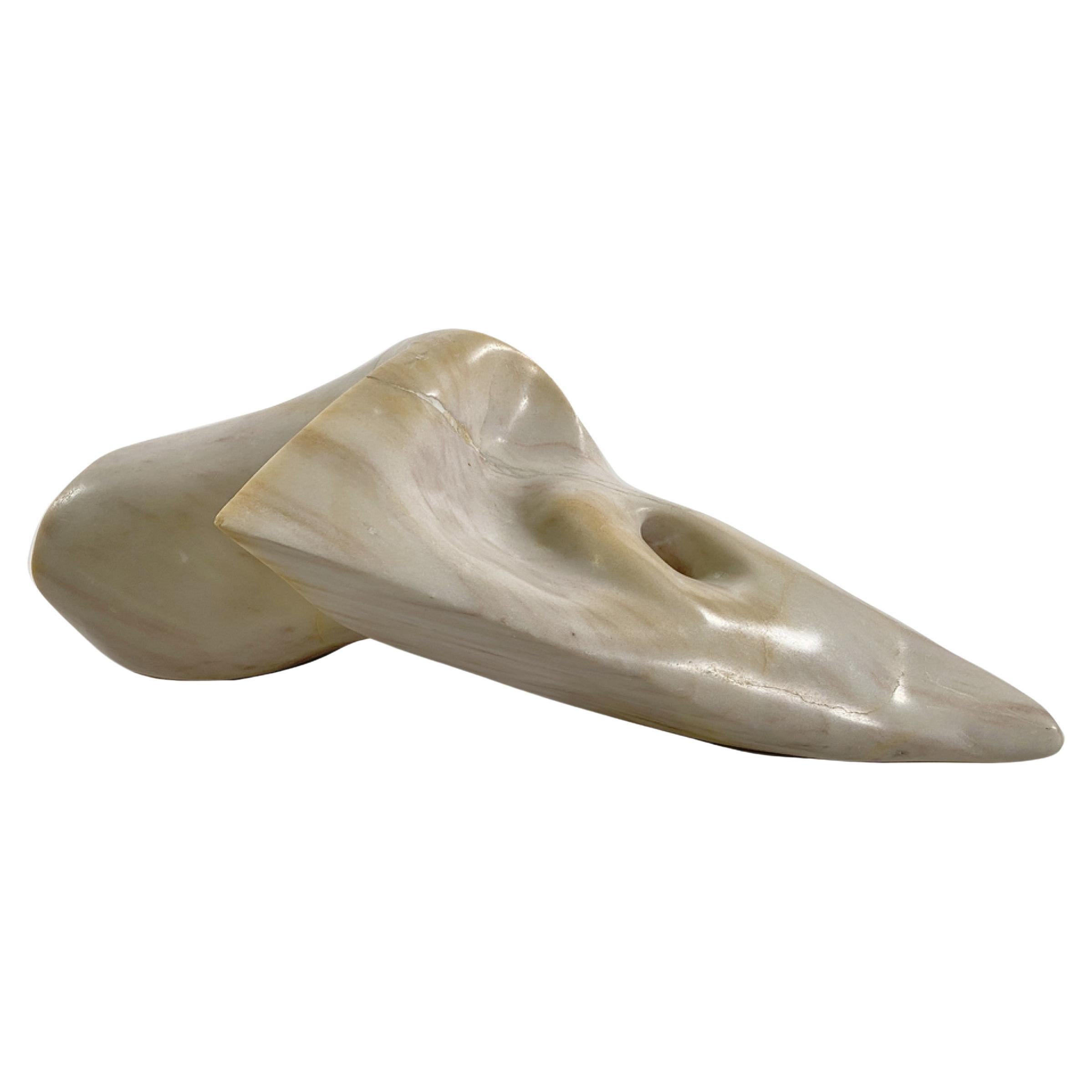Scultura astratta moderna italiana in marmo di Carrera