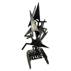 Abstract Black Metal Sculpture